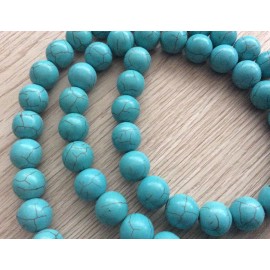 10 perles rondes turquoises 12 mm 2