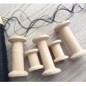 5 bobines en bois brut