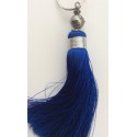 Breloque pompon bleu électrique