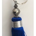 Breloque pompon bleu électrique