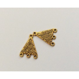 2 connecteurs triangulaires dorés