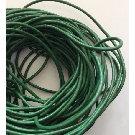 Cordon en cuir vert