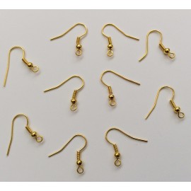 10 supports dorés  pour boucles d'oreilles