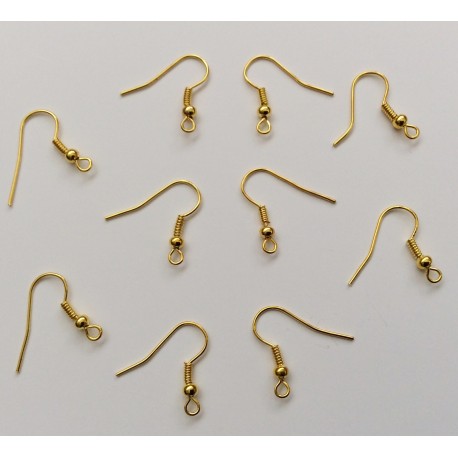 10 supports dorés  pour boucles d'oreilles