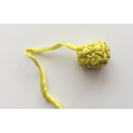 Perles boutons grand modèle en soie végétale jaune 2