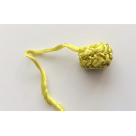 Perles boutons grand modèle en soie végétale jaune Perles boutons grand modèle en soie végétale jaune