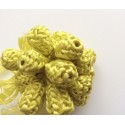 Perles boutons grand modèle en soie végétale jaune Perles boutons grand modèle en soie végétale jaune