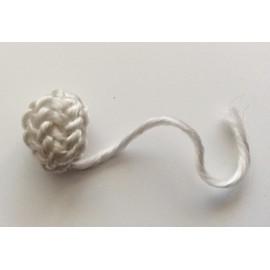 Perles boutons grand modèle en soie végétale blanche 2