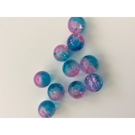 Perles en verre craquelé Rose-bleu 2