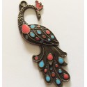 Pendentif Paon en bronze émaillé Pendentif Paon en bronze émaillé