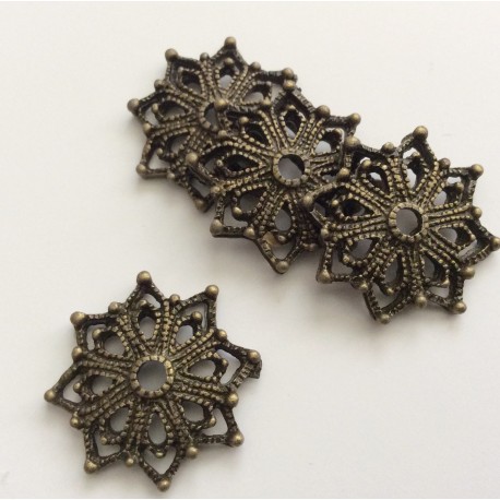 10 calottes coupelles fleurs étoilées