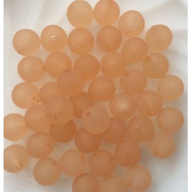 Perles rondes couleur pêche en résine