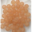 Perles rondes couleur pêche en résine