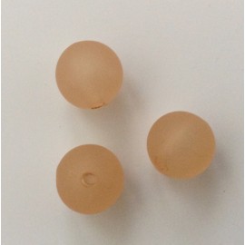 Perles rondes couleur pêche en résine 2