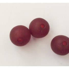 Perles rondes couleur bordeaux  en résine 2