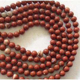 Perles de jaspe rouges marbrées