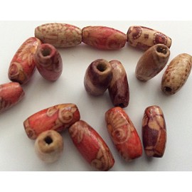 Lot de perles en bois ovales 2