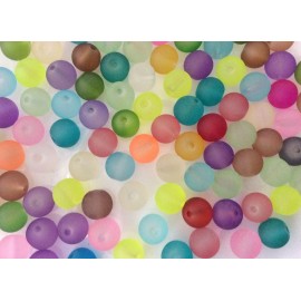 Perles en verre mat aux couleurs mixées