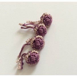 Perles bicolores en soie tons violets