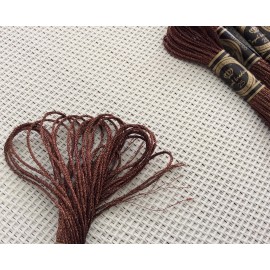 10 Echevettes de fils metalliques couleur Marron 2