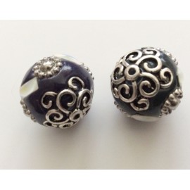 2 perles indonésiennes 19 cm 2