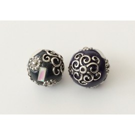 2 perles indonésiennes 19 cm