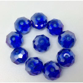 Perles à facettes bleues électriques 2