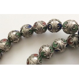 2 perles rondes émaillées