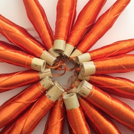 Fils de soie végétale Orange vendu en 2 bobines 2