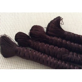 Fil de soie végétale marron chocolat
