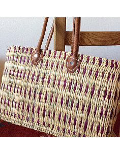 Grand cabas en osier bicolore 2