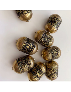 Perle tube en métal cuivré