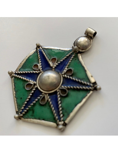 Pendentif berbère bleu vert Pendentif berbère bleu vert