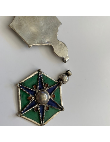 Pendentif berbère bleu vert