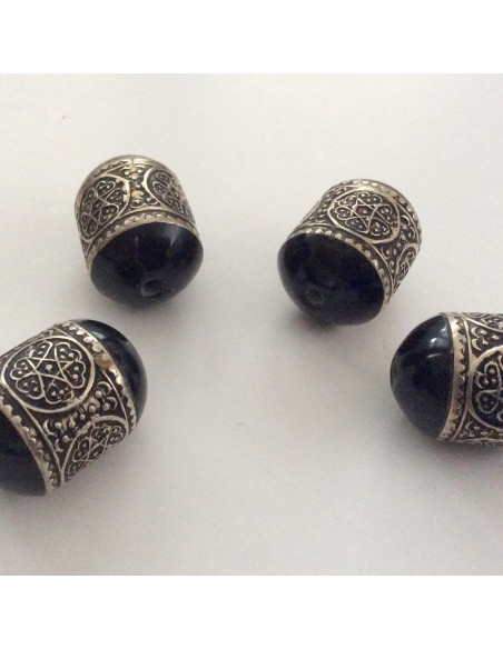 Perle en Métal couleur Noire