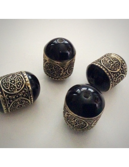 Perle en Métal couleur Noire