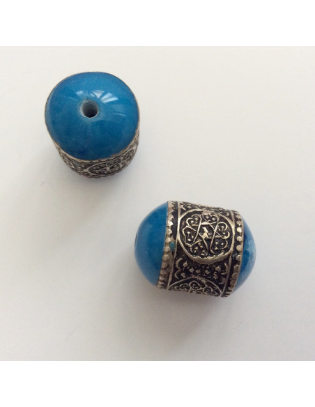 Perle en métal Turquoise