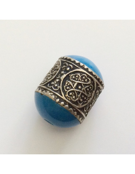 Perle en métal Turquoise