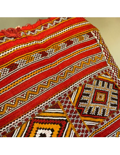 Tapis marocain Kilim rouge 2