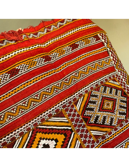 Tapis marocain Kilim rouge