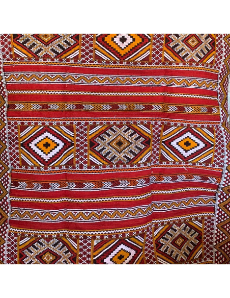 Tapis marocain Kilim rouge