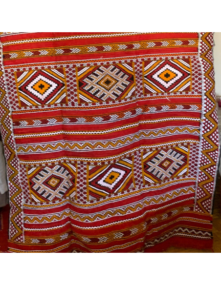 Tapis marocain Kilim rouge