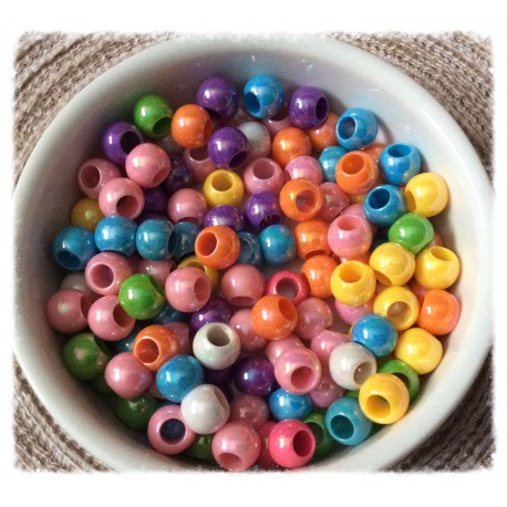 Assortiment de 30 perles multicolores