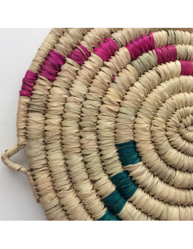 Dessous de plat vert et rose tressé