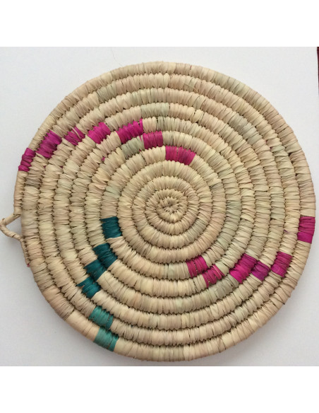 Dessous de plat vert et rose tressé