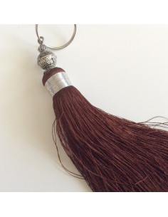 Pompon en soie Marron