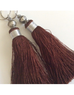 Pompon en soie Marron 2