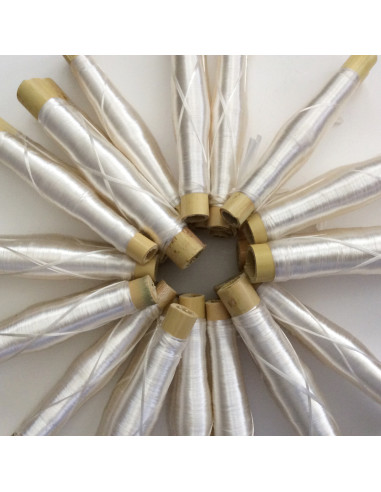 2 bobines de soie sabra blanches