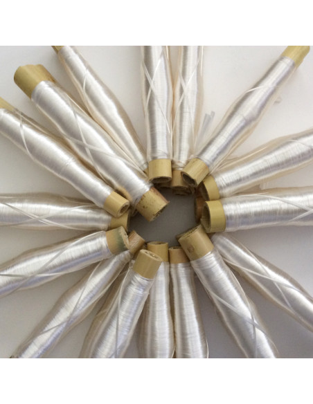 2 bobines de soie sabra blanches