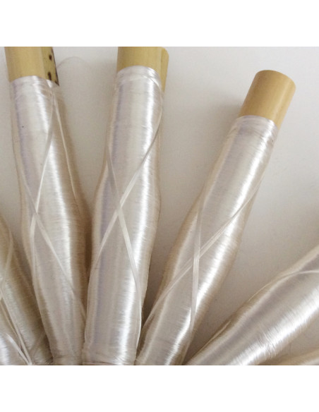 2 bobines de soie sabra blanches